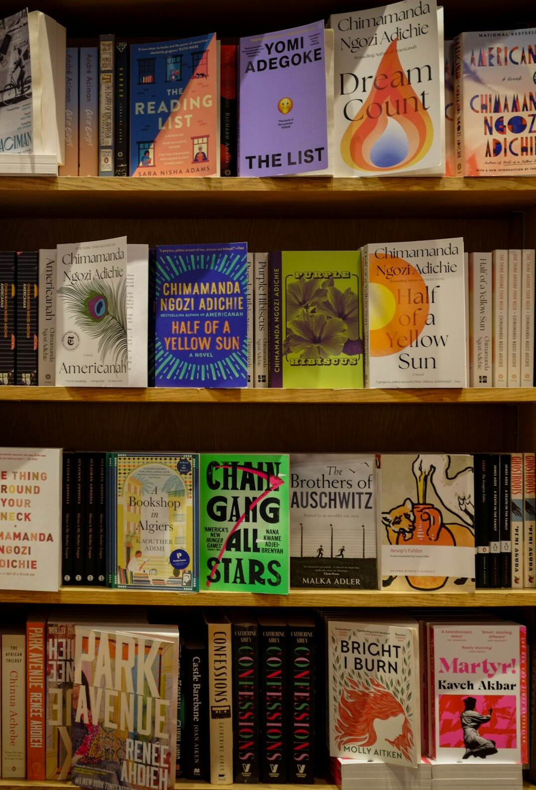 Collection of books arranged on a shelf